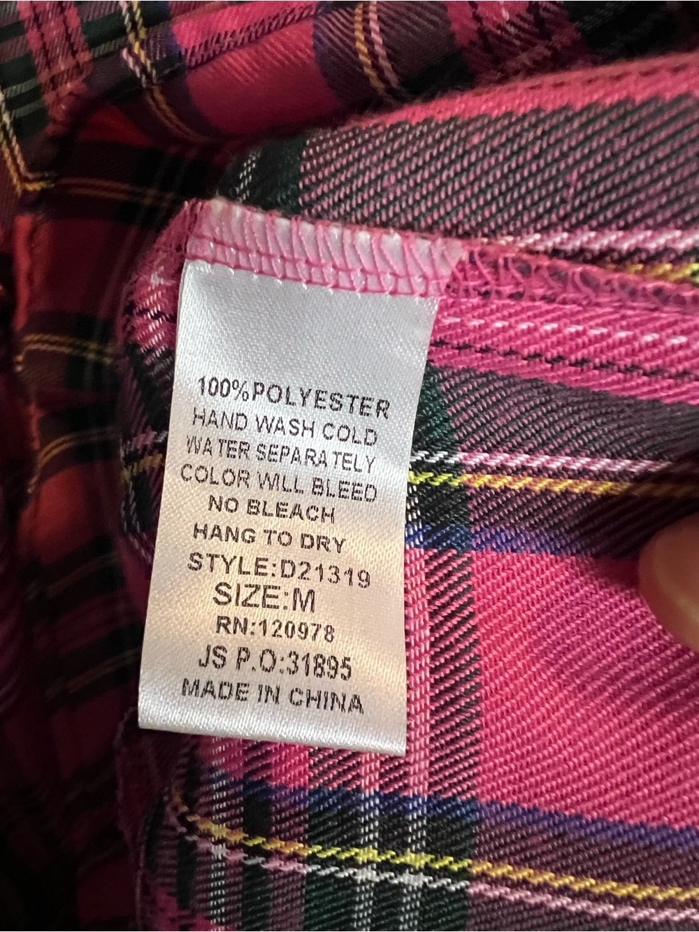 Pink Plaid Tiered Dress with Ruffle Details - Picture 6 of 7